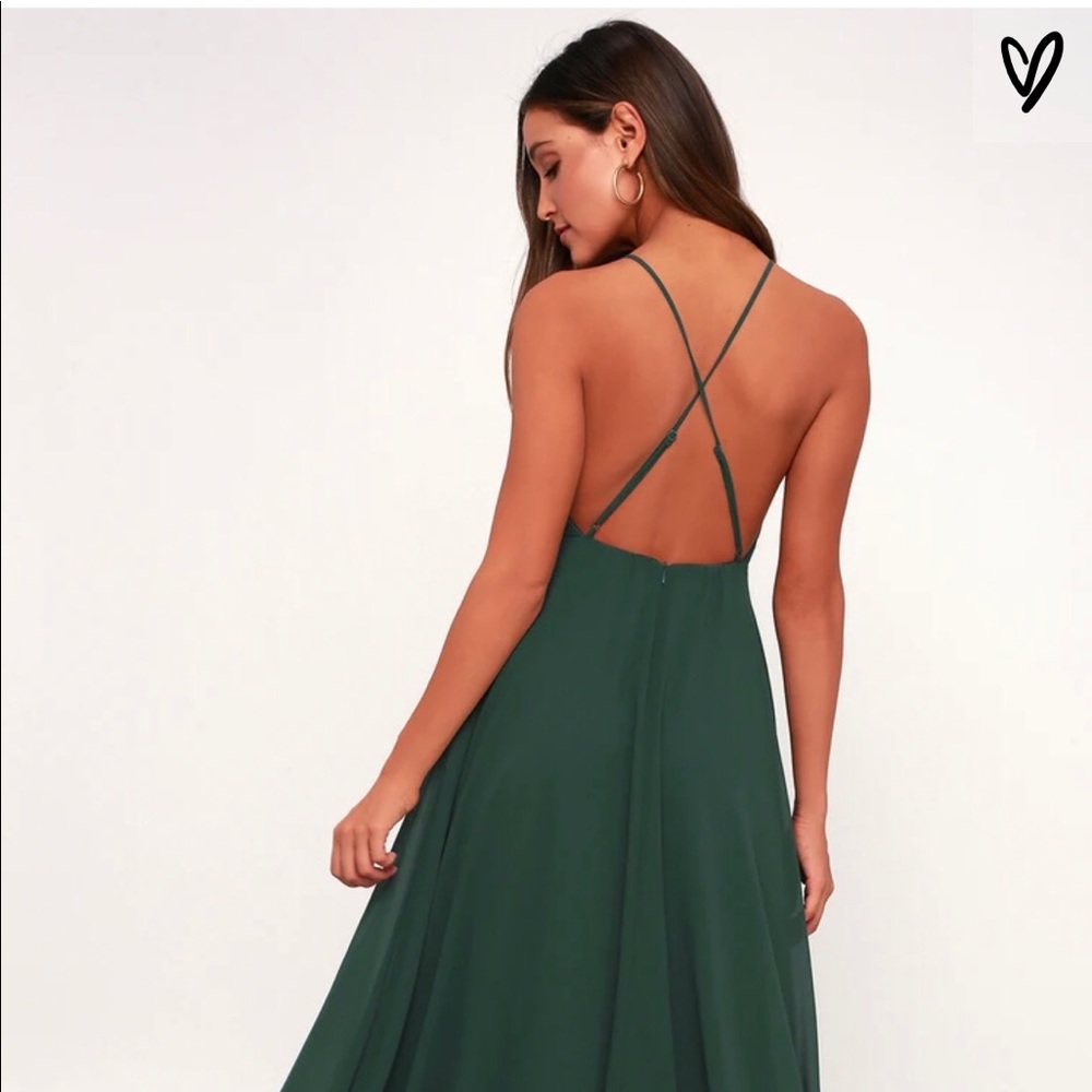 Gorgeous Lulu’s dark green maxi dress